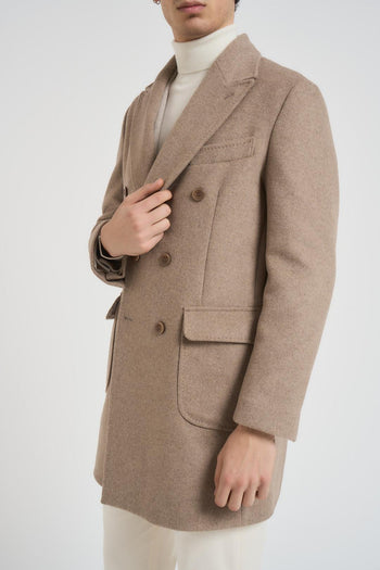 Cappotto uomo doppiopetto midi beige - 3