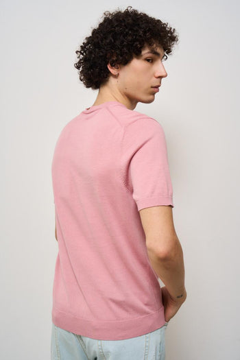 T-shirt uomo in maglia rosa - 4