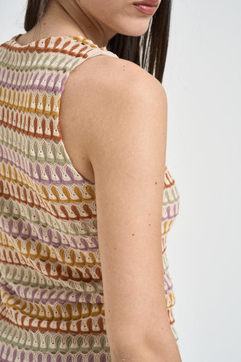 Abito donna traforato multicolor - 5