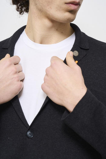 Giacca uomo in maglia nera - 3