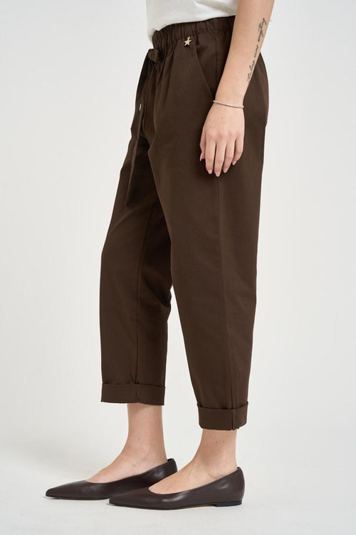 Pantalone donna cropped marrone - 2