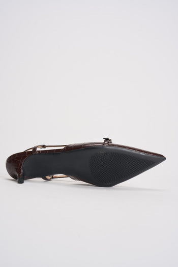 Slingback donna pitonate marrone - 8