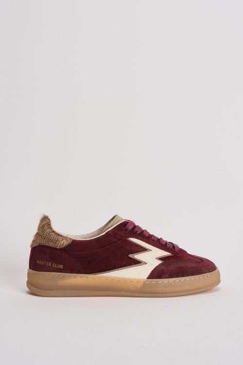Sneakers donna in suede bordeaux