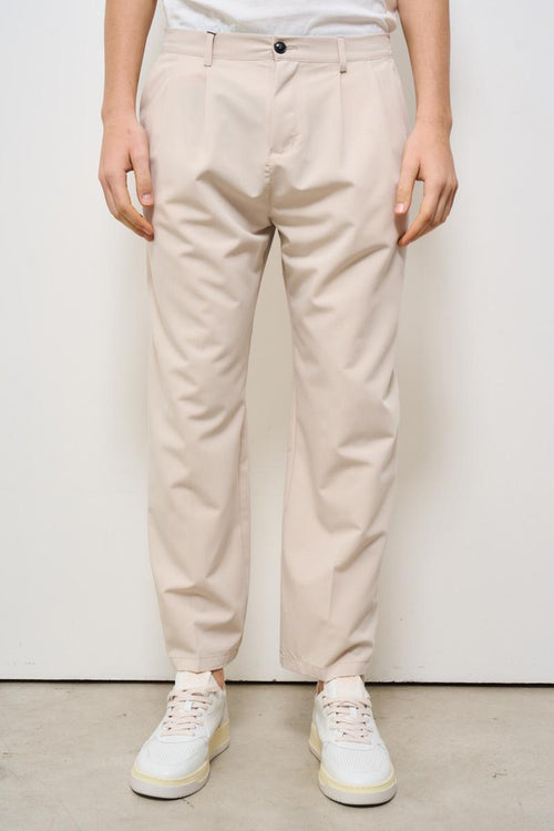 Pantalone uomo a palazzo panna