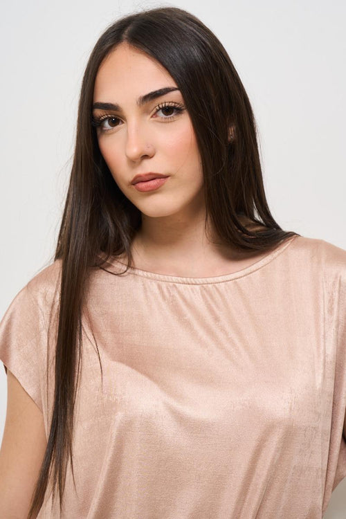 T-shirt donna girocollo oro rosa - 2