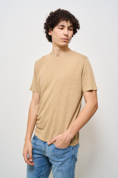 T-shirt uomo in maglia beige