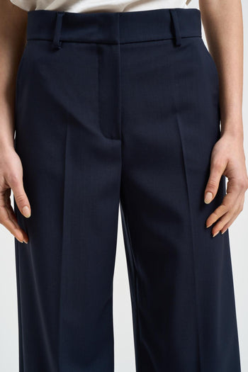 Pantalone donna a palazzo blu notte - 5