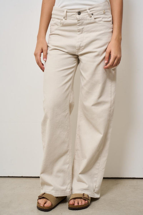 Pantalone donna wide leg panna
