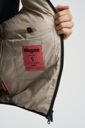 Gilet uomo trapuntato a onde blu - 6