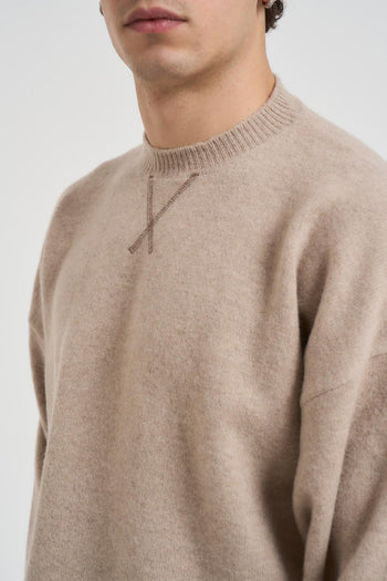 Maglia uomo girocollo beige - 3