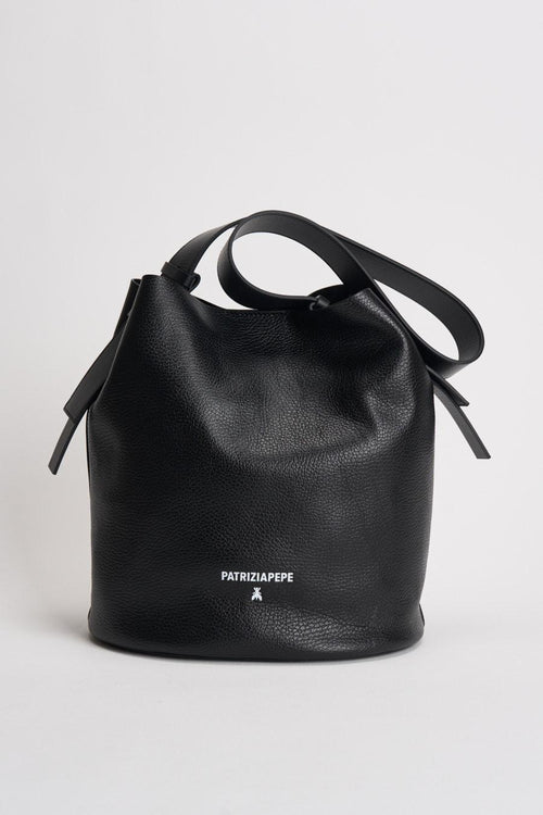 Secchiello donna in pelle nera