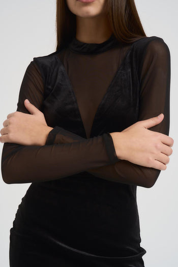 Abito donna aderente nero - 4