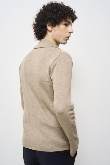 Giacca uomo in maglia tortora - 5