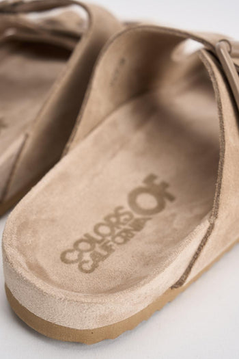 Sandalo donna in suede beige - 7