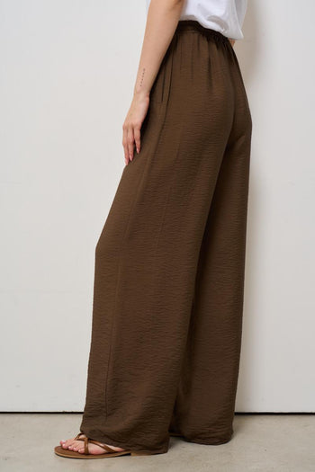 Pantalone donna a palazzo marrone - 3