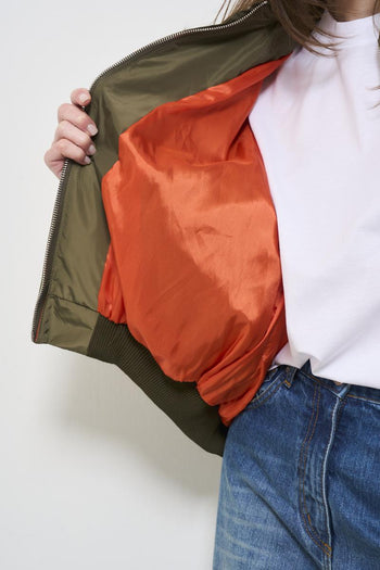 Giubbotto donna verde bomber - 7