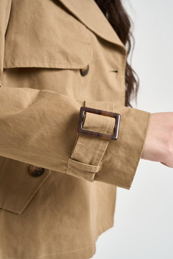 Trench donna corto cammello - 3