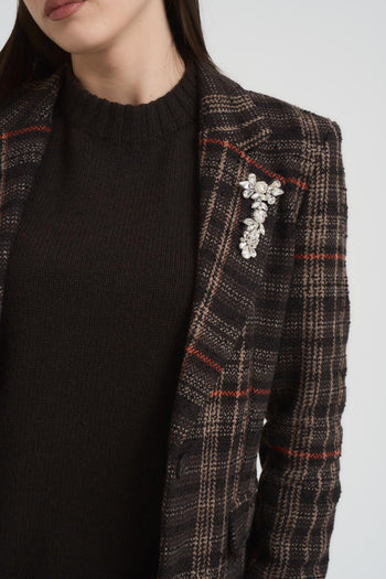 Giacca donna in check marrone - 6