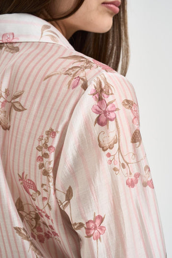 Camicia donna floreale rosa - 4
