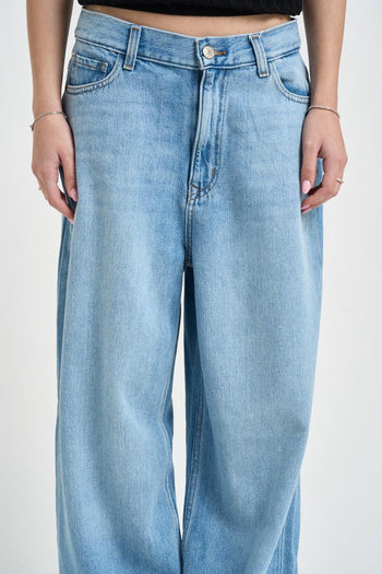 Jeans donna wide leg denim chiaro - 6