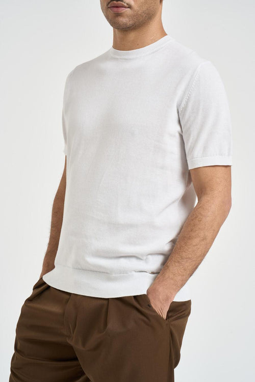 T-shirt uomo in maglia bianca - 2