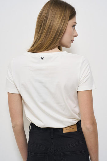 T-shirt donna bianca girocollo Multi - 3