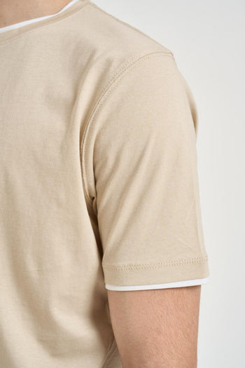 T-shirt uomo in cotone beige - 4