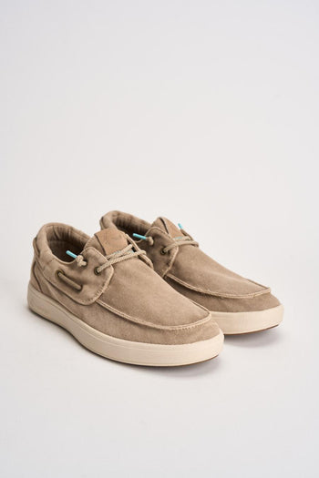 Scarpe basse uomo in tessuto beige - 3