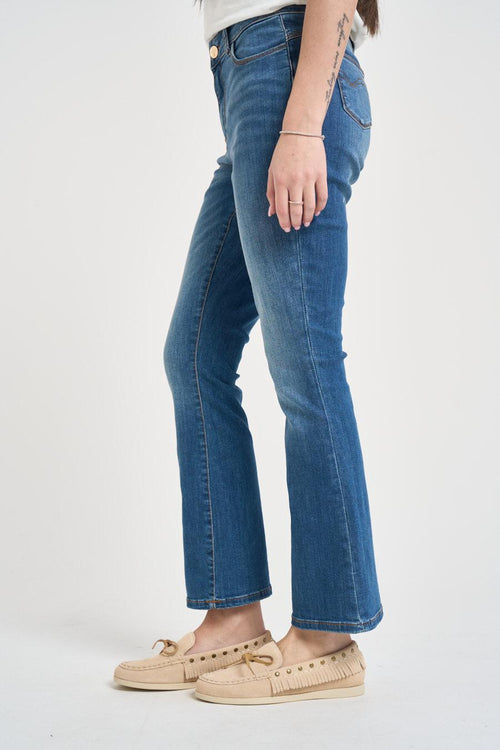 Jeans donna a zampa di elefante in denim - 2
