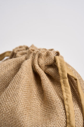 Borsa donna secchiello in juta beige - 4