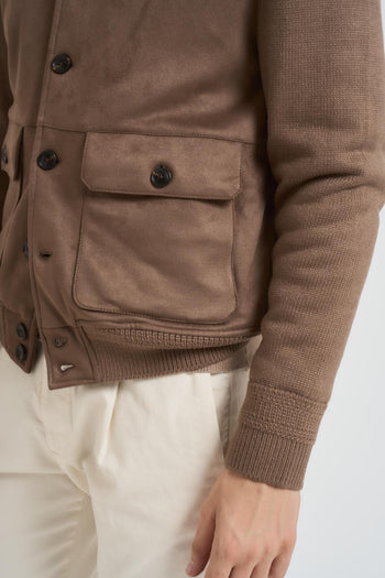 Giubbotto uomo in suede marrone - 4