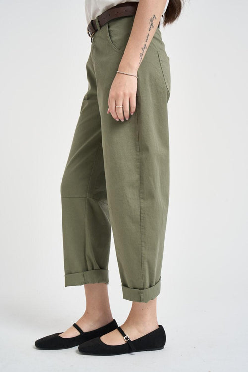 Pantalone donna balloon verde - 2