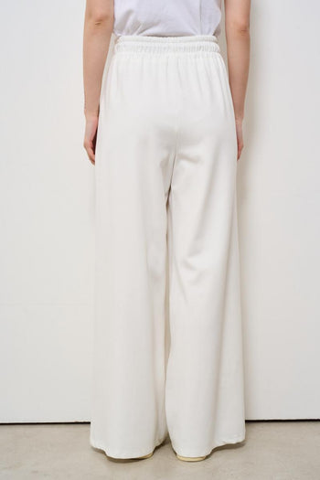 Pantaloni donna bianco a palazzo - 4