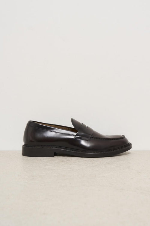 Men's brown leather moccasin