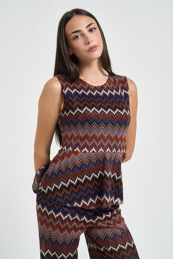 Top donna a righe multicolor - 4