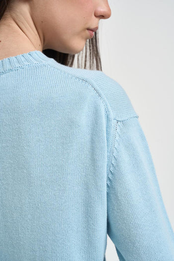 Maglia donna girocollo azzurro - 4