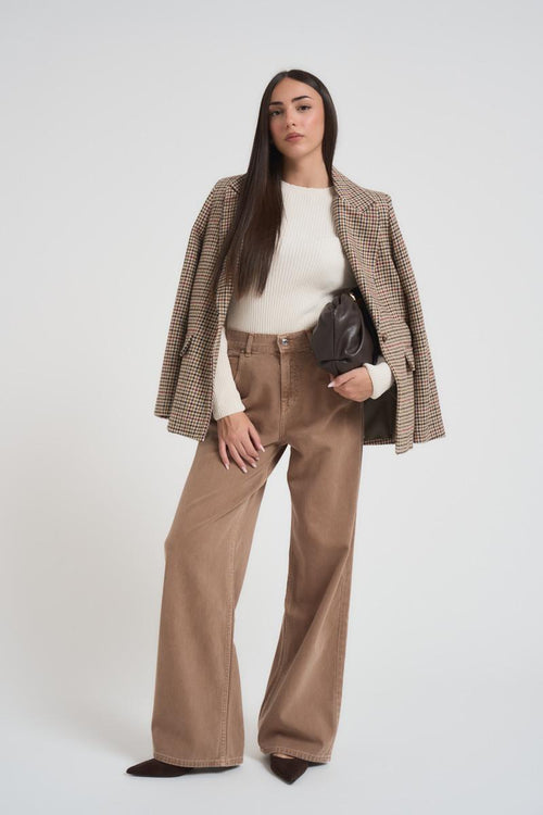 Jeans donna a palazzo Mia cammello