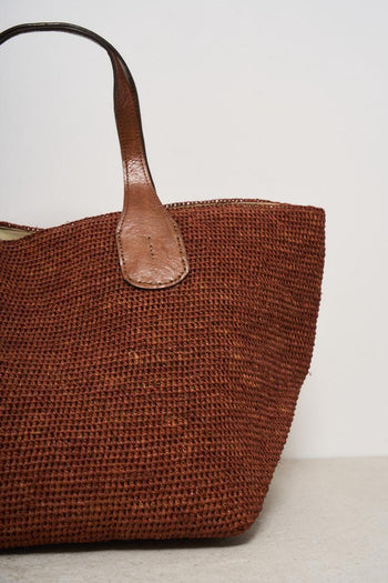 Borsa donna Tokyo in rafia mattone - 4