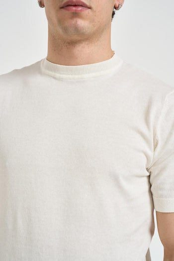 T-shirt uomo in maglia bianca - 4