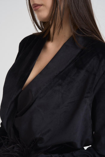 Abito completo donna in velluto nero - 3