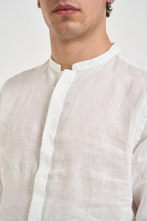 Camicia uomo in lino bianca - 2