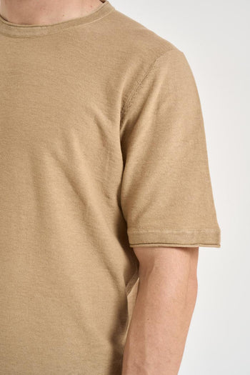 T-shirt uomo in maglia beige - 3