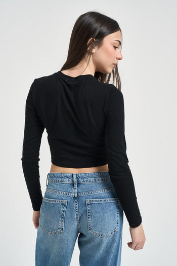 Top donna cropped nero - 3