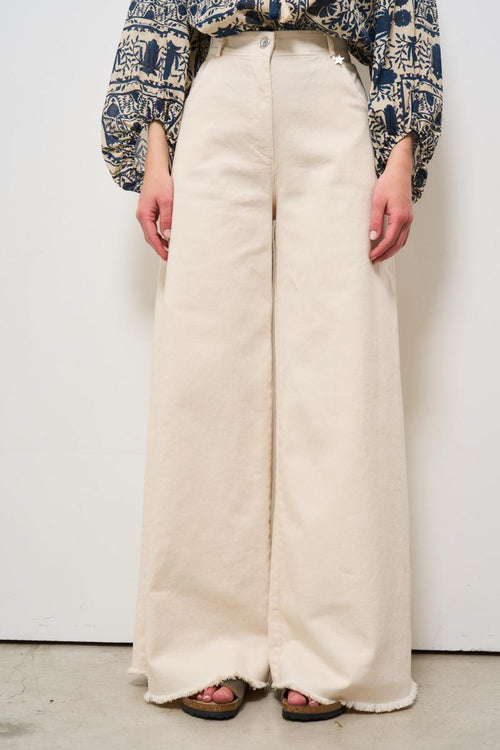Jeans donna a palazzo burro