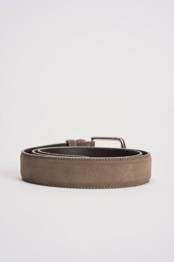 Cintura uomo in suede taupe - 3