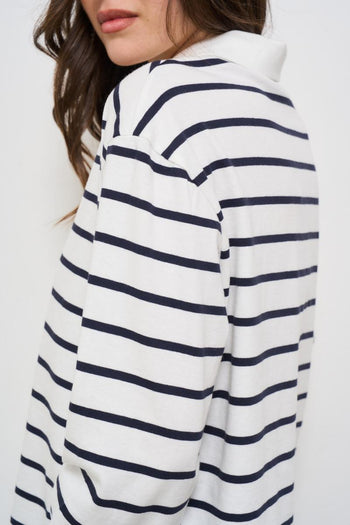Polo donna a righe blu - 4