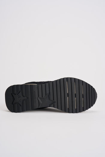 Sneakers donna nera con glitter neri - 10