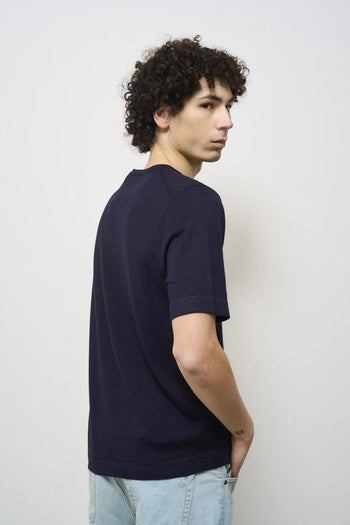 T-shirt uomo girocollo blu - 4