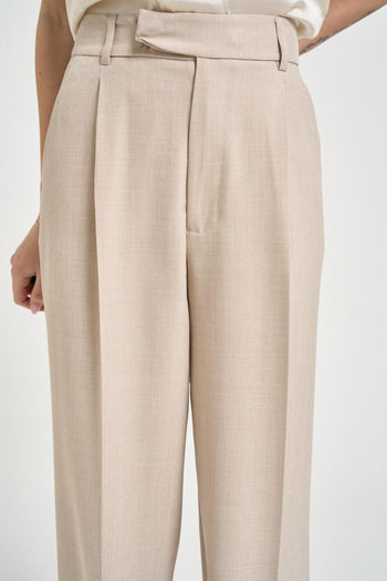 Pantalone donna palazzo beige - 4