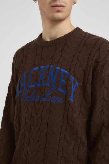 Maglia uomo treccia marrone - 4